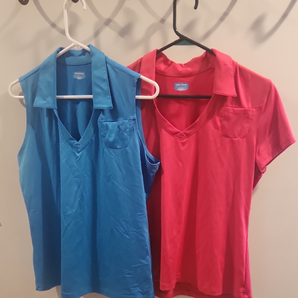 Lot Of 2 PGA Tour  Polo Shirts